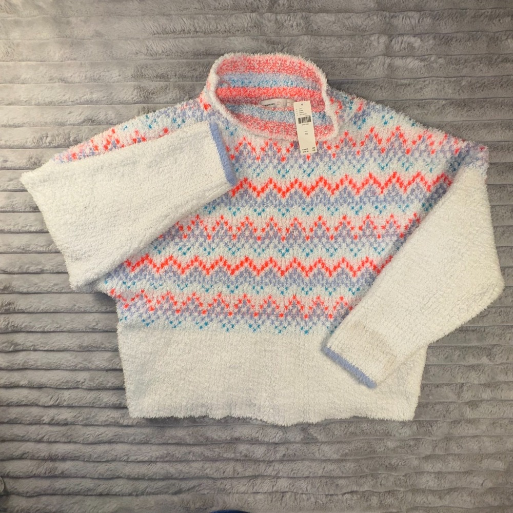 Anthropologie Pilcro Sweater Womens 10 Selene Fair Isle Nordic Stretch Boxy Fit‎ - Picture 3 of 10